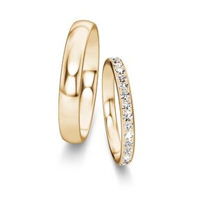 Trouwringen Classic/Eternal met diamant-pavé 0,46ct