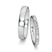 Trouwringen Modern/Romance met diamant-pavé 0,46ct