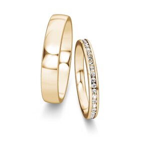 Trouwringen Modern/Romance met diamanten 0,3ct