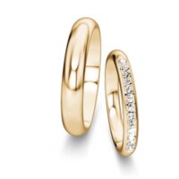 Trouwringen Delight/Heaven met diamant-pavé 0,24ct