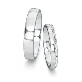 Trouwringen Modern/Romance met diamant-pavé 0,165ct