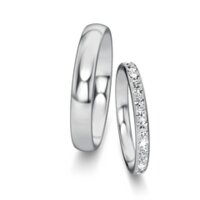 Trouwringen Classic/Eternal met diamant-pavé 0,46ct