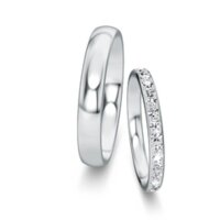 Trouwringen Classic/Eternal met diamant-pavé 0,46ct