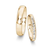 Trouwringen Classic/Eternal met diamant-pavé 0,22ct