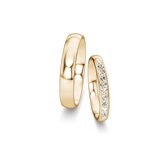 Trouwringen Classic/Eternal met diamant-pavé 0,22ct