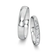 Trouwringen Classic/Eternal met diamant-pavé 0,22ct