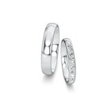 Trouwringen Classic/Eternal met diamant-pavé 0,22ct