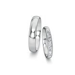 Trouwringen Classic/Eternal met diamant-pavé 0,22ct