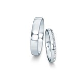 Trouwringen Modern/Romance met diamant-pavé 0,165ct