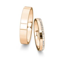 Trouwringen Infinity met diamant-pavé 0,165ct