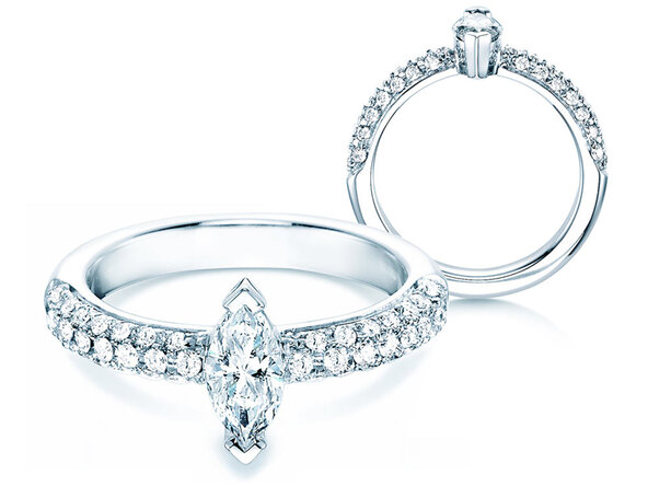 Verlovingsring Louis in 18K witgoud met diamanten 1,12ct G/SI