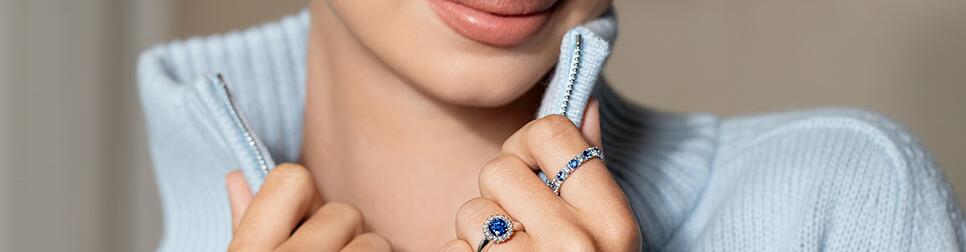 Verlovingsring met saffier en diamanten