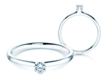 Verlovingsring Classic 6 in zilver 925/- met diamant 0,05ct H/SI