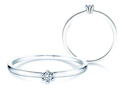 Verlovingsring Classic Petite in 14K witgoud met diamant 0,13ct G/SI