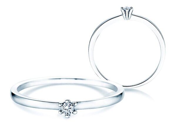 Verlovingsring Classic Petite in 14K witgoud met diamant 0,13ct G/SI