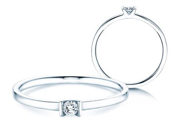 Verlovingsring Love in 14K witgoud met diamant 0,04ct G/SI