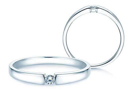 Verlovingsring Infinity Petite in 14K witgoud met diamant 0,03ct G/SI
