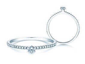 Verlovingsring Classic Pavé in platina 950/- met diamanten 0,40ct G/SI