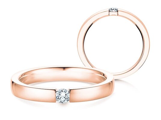Verlovingsring Infinity in 9K roségoud met diamant 0,20ct H/SI