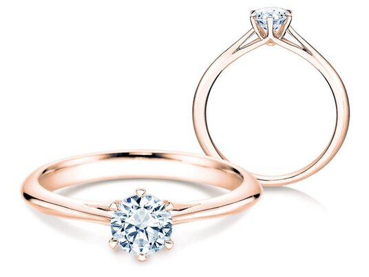 Verlovingsring Heaven 6 in 14K roségoud met Lab-grown diamant 0,50ct E/VS