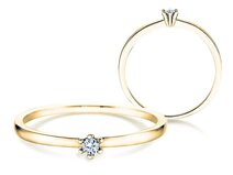 Verlovingsring Classic Petite in 14K geelgoud met diamant 0,13ct G/SI