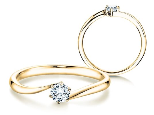 Verlovingsring Devotion in 14K geelgoud met Lab-grown diamant 0,25ct E/VS