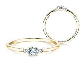 Verlovingsring  in 18K geelgoud met diamanten 0,30ct G/SI