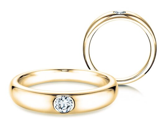 Verlovingsring Promise in 14K geelgoud met diamant 0,15ct H/SI