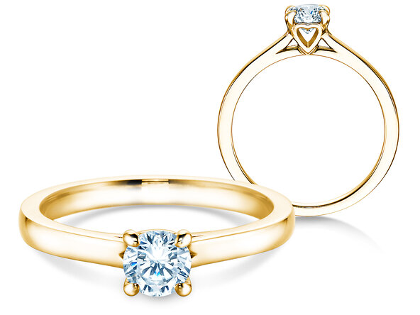 Verlovingsring Romance in 9K geelgoud met Lab-grown diamant 0,50ct E/VS