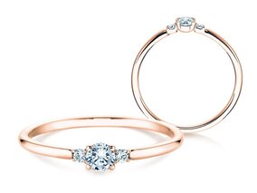 Verlovingsring  in 18K roségoud met diamanten 0,30ct G/SI