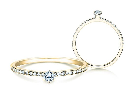 Verlovingsring Classic Pavé in 9K witgoud met diamanten 0,20ct G/SI