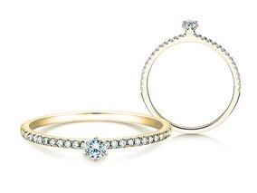 Verlovingsring Classic Pavé in 14K geelgoud met diamanten 0,50ct G/SI