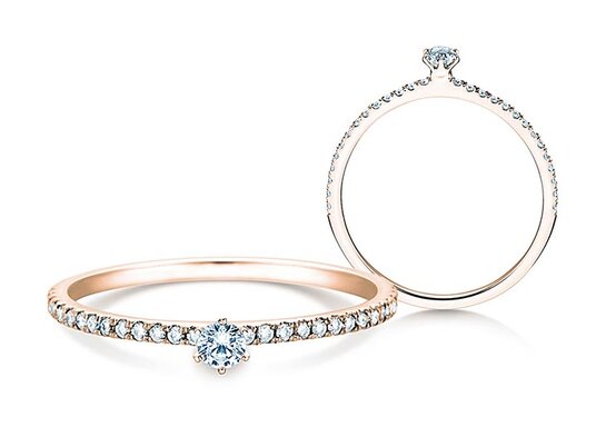 Verlovingsring Classic Pavé in 9K witgoud met diamanten 0,20ct G/SI
