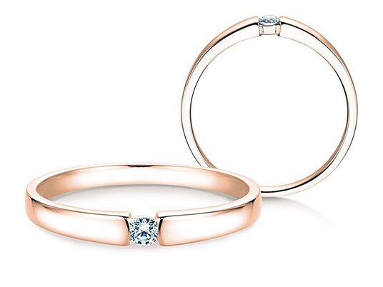 Verlovingsring Infinity Petite in 14K witgoud met diamant 0,03ct G/SI
