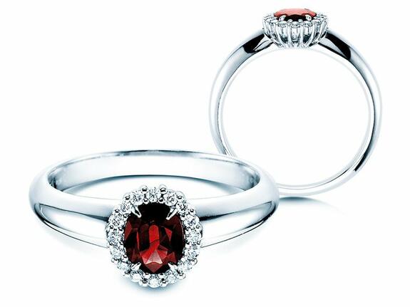 Verlovingsringen met robijn en diamanten