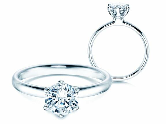 Verlovingsring met diamant 1,00ct. - sprankelende één kartaat GIA gecertificeerd