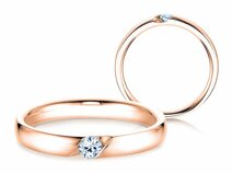 Verlovingsring Italic in 14K roségoud met diamant 0,05ct G/SI