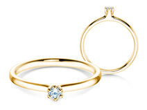 Verlovingsring Classic 6 in 14K geelgoud met diamant 0,05ct G/SI