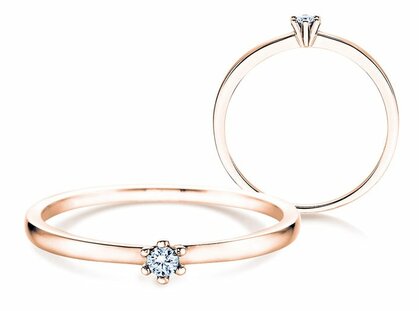 Verlovingsring Classic Petite in 14K roségoud met diamant 0,07ct