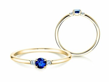 Verlovingsring Glory Petite Saphir in geelgoud