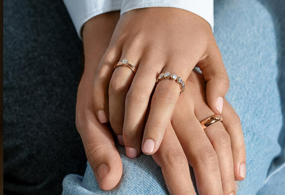 Verlovingsring en ringen van roségoud