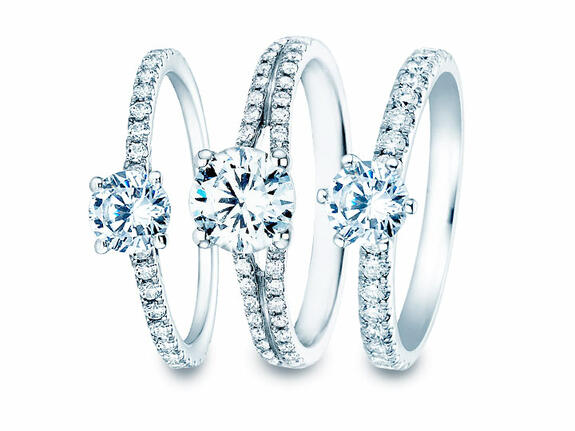 Pavé verlovingsringen met diamant 