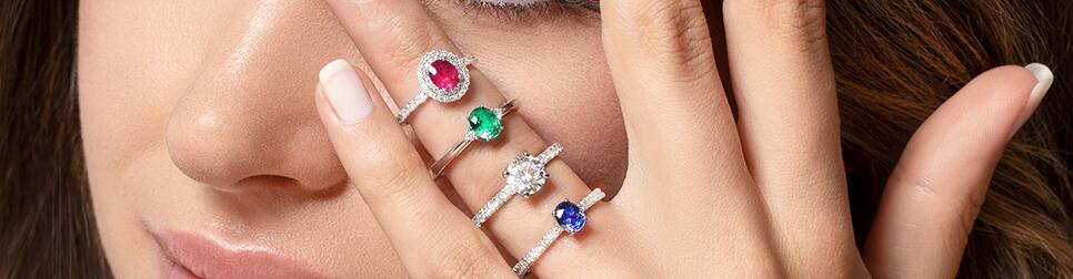 Verlovingsringen met diamanten en edelstenen