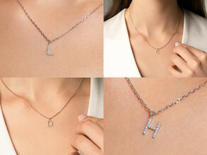 Letterhanger Diamond Letter Petite Z in 9K witgoud gepolijst