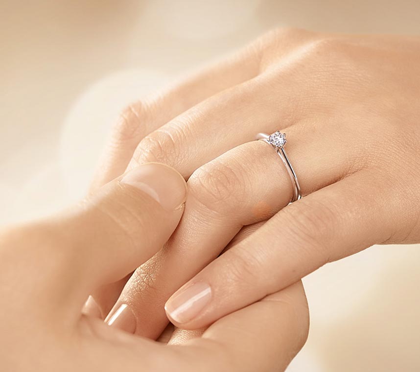 Verlovingsringen platinadiamant: solitaire ring Heaven 6, 0,25ct