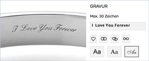 gratis gravure met live preview bij VERLOVINGSRINGEN.nl