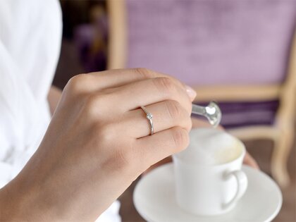 Verlovingsring Melody in zilver 925/- met Lab-grown diamant 0,15ct E/VS