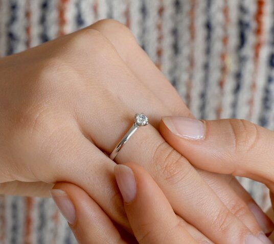 Verlovingsring Melody in zilver 925/- met Lab-grown diamant 0,15ct