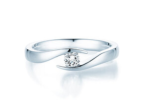 Verlovingsring Twist in zilver 925/- met Lab-grown diamant 0,15ct E/VS