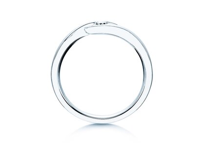 Verlovingsring Twist in zilver 925/- met Lab-grown diamant 0,15ct E/VS
